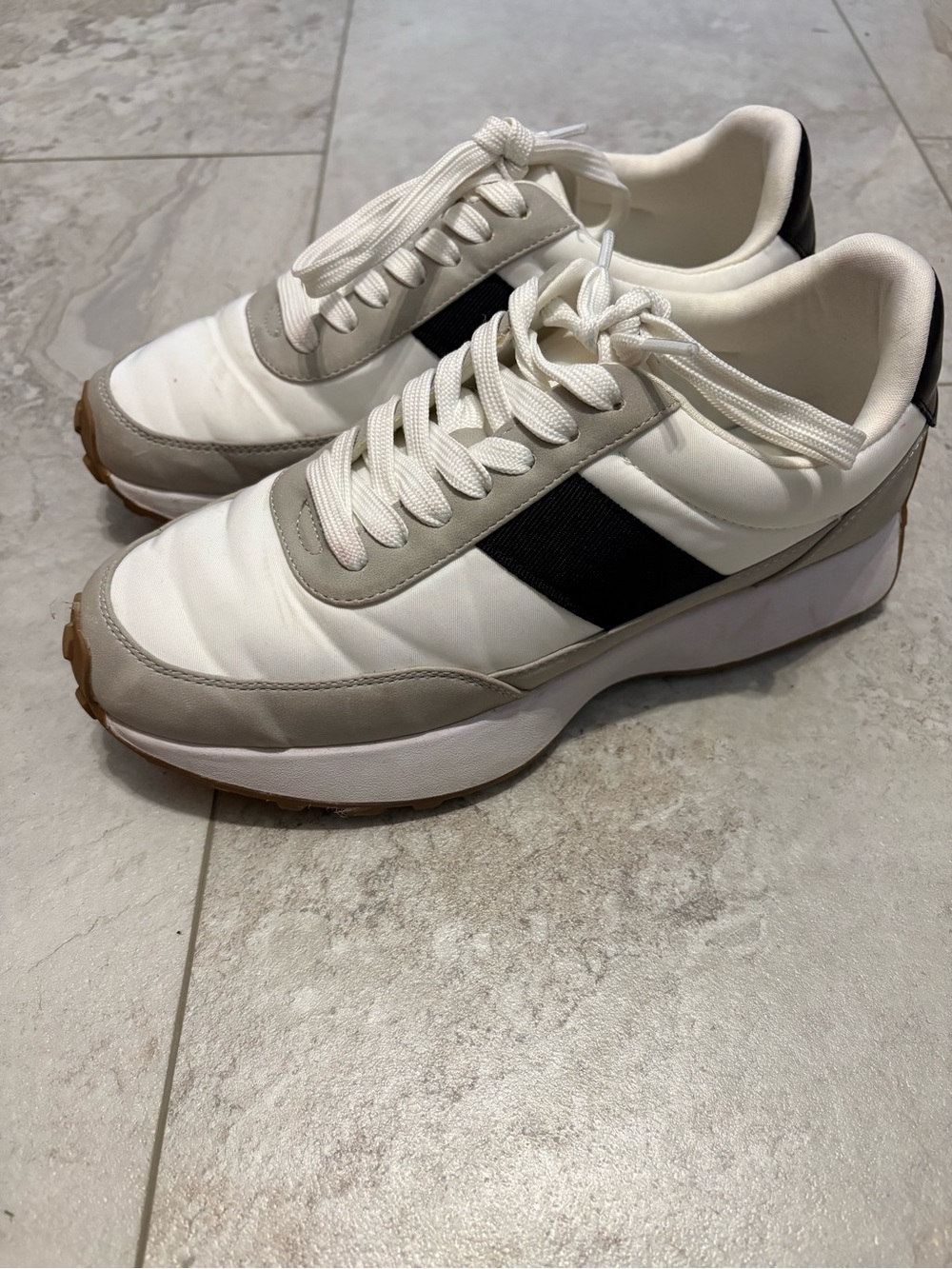 Dolce Vita White and Black Women's Platform Sneakers